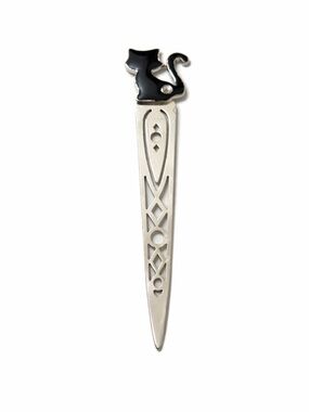 Cat Bookmark Black Enamel Rhinestone